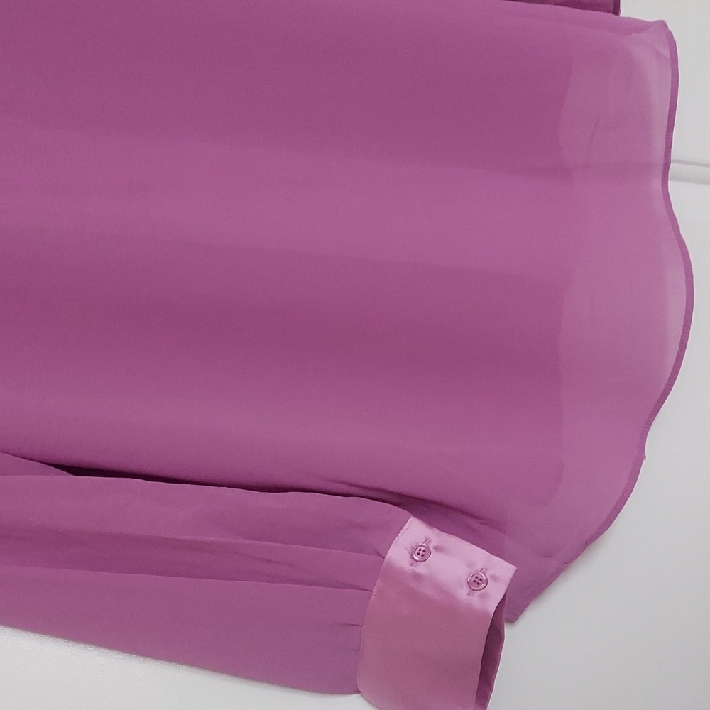 Endless Rose Sheer Collared Button Down Lilac Shi… - image 5